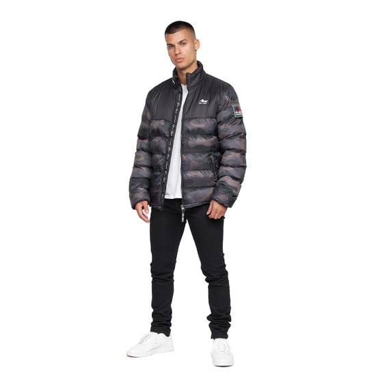 Born Rich Heren Carlito Camo oversized gewatteerde jas (Zwart) - Image 4
