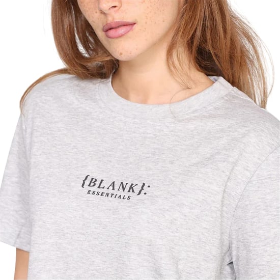 Blank Essentials Womens/Ladies Essentials Logo Boyfriend T-Shirt (Grey Marl) - Image 4