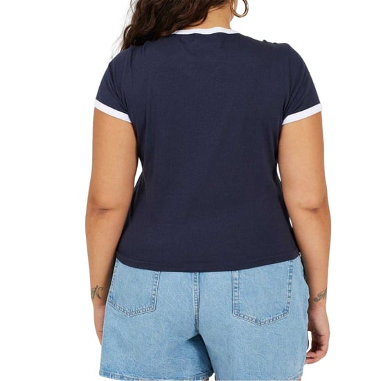 Brave Soul Dames/Dames Ringer Crew Hals Plus T-shirt (Marine, Wit) - Image 3