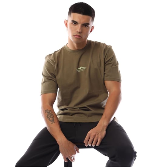 Marshall Artist Heren T-shirt met berglogo, normale pasvorm (Khaki) - Image 1