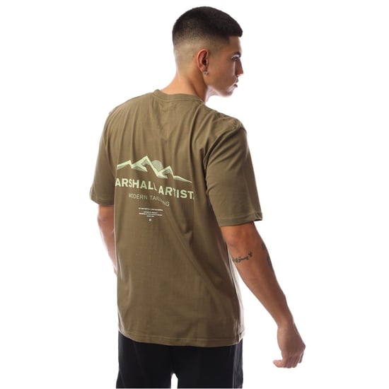 Marshall Artist Heren T-shirt met berglogo, normale pasvorm (Khaki) - Image 3