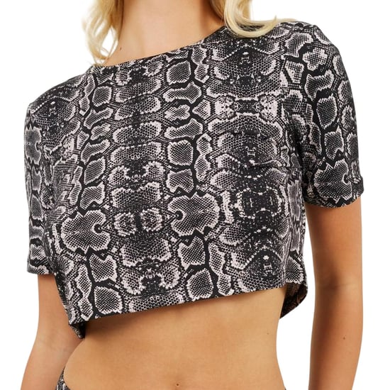 Brave Soul Crop-T-shirt met slangenprint voor dames (Zwart, Wit) - Image 3