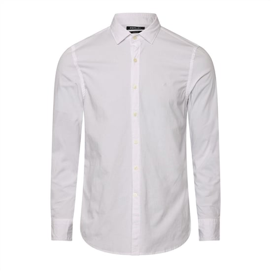 Replay Slim-fit långärmad herrskjorta med knappar (Vit) - Image 2