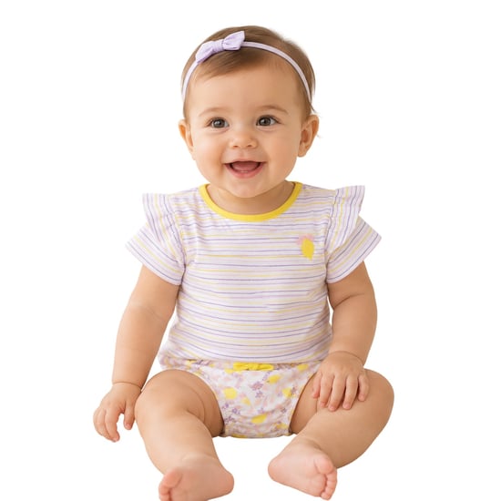 Carrement Beau Meisjes-T-shirt met strepen, borduursels en ruches (Wit/Geel) - Image 1