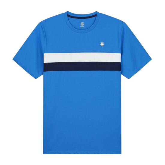 K-Swiss Heren-T-shirt met strepen, ronde hals en normale pasvorm (Frans Blauw) - Image 1