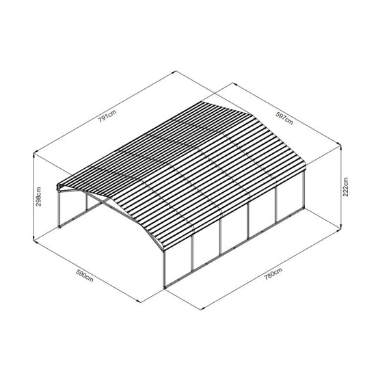 Westmann Copenhagen l heavy-duty carport 47m² -791x597x298 cm - Image 3