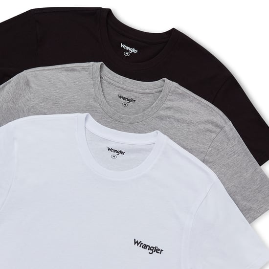 Wrangler - Men's T-shirts - Marston - Zwart/Grijs/Wit - 3-pack - Image 2