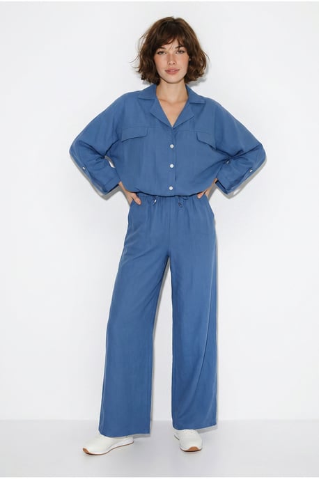 Twee-delige Crepe Blouse En Brede Broek - Image 1