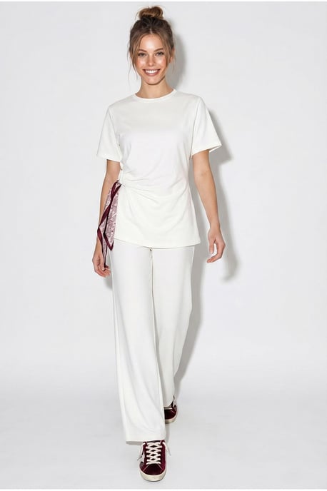 Crew Neck T-Shirt and Wide Leg Trousers Set - Image 2