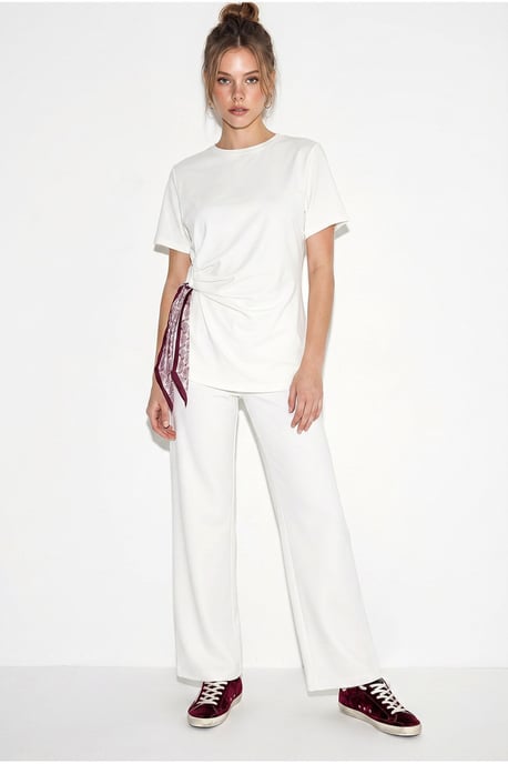 Crew Neck T-Shirt and Wide Leg Trousers Set - Image 3
