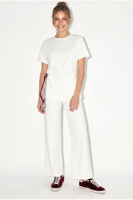 Crew Neck T-Shirt and Wide Leg Trousers Set - Image 4