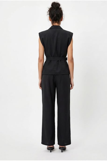 Belted Sleeveless Blouse And Wide-Leg Trousers Set - Image 6