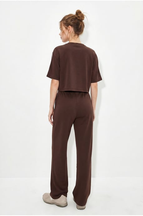 2-Piece Crew Neck T-Shirt And Wide Leg Trousers Set - Image 6