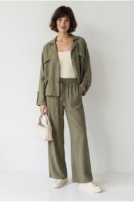 Twee-delige Crepe Blouse En Brede Broek - Image 4
