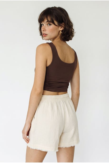 High-Waist Wide-Leg Cotton Shorts - Image 5