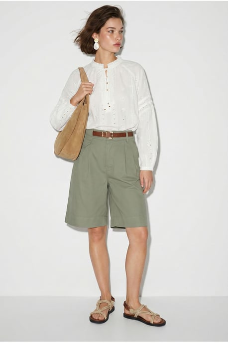 Hoogwaardige Tailleshorts met Ceintuur - Image 2