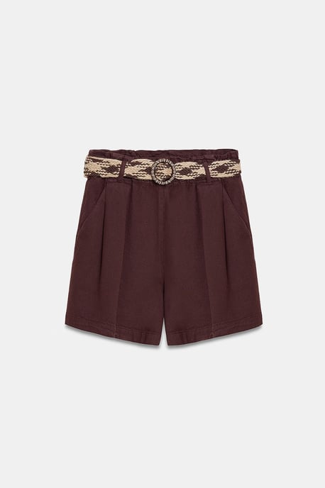 Hoge Taille Wijdvallende Poplin Shorts Met Tailleband - Image 5