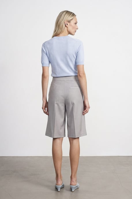 Hoge taille wijde broekshorts met riem - Image 3