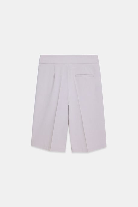 Hoge taille wijde broekshorts met riem - Image 6