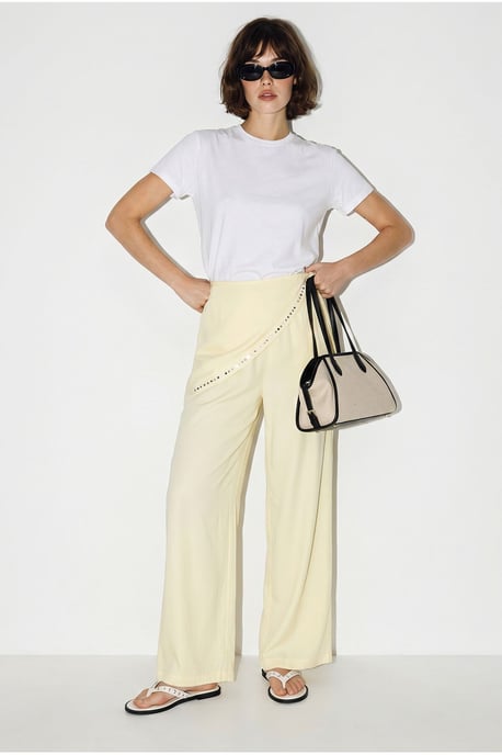 Wide Leg Pull-On Trousers - Image 4