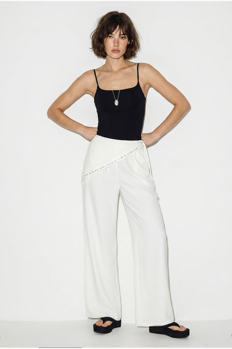Wide Leg Pull-On Trousers - Image 1