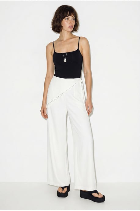 Wide Leg Pull-On Trousers - Image 3