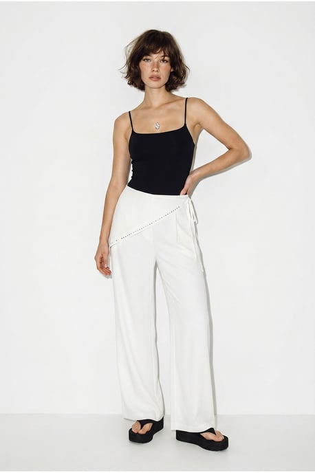 Wide Leg Pull-On Trousers - Image 4