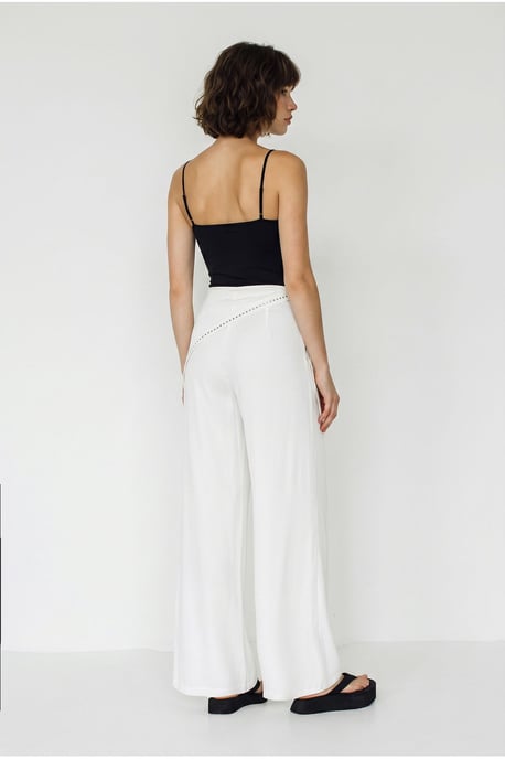 Wide Leg Pull-On Trousers - Image 5