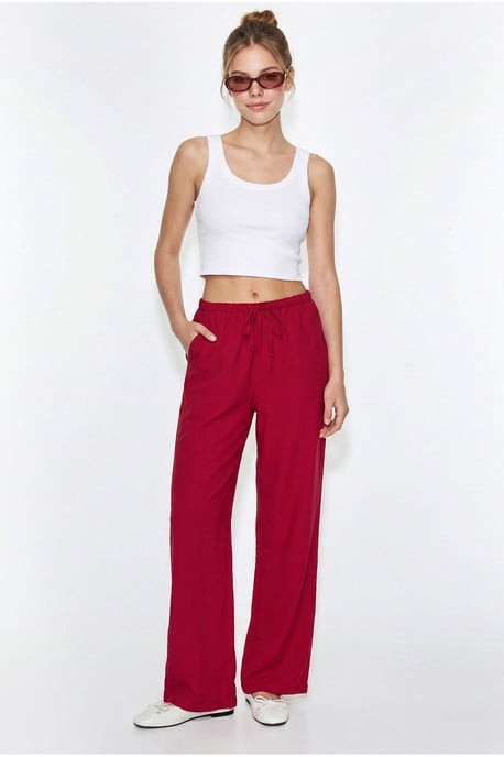 Women’s Wide-Leg Crepe Trousers - Image 3