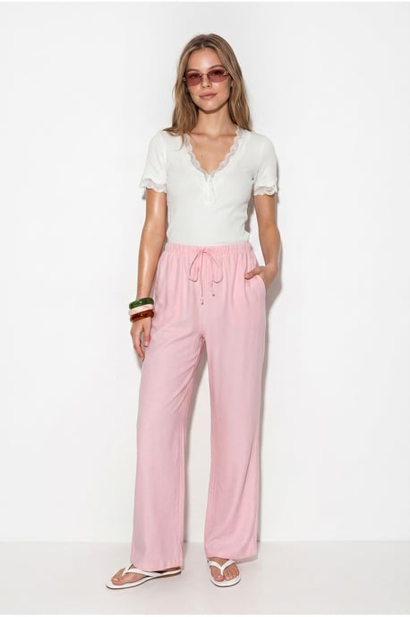 Women’s Wide-Leg Crepe Trousers - Image 1