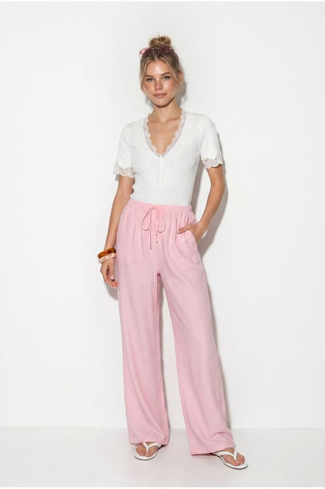 Women’s Wide-Leg Crepe Trousers - Image 2
