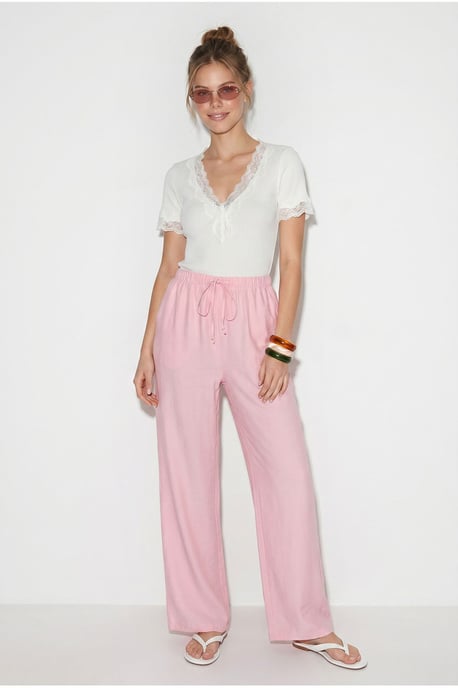 Women’s Wide-Leg Crepe Trousers - Image 3