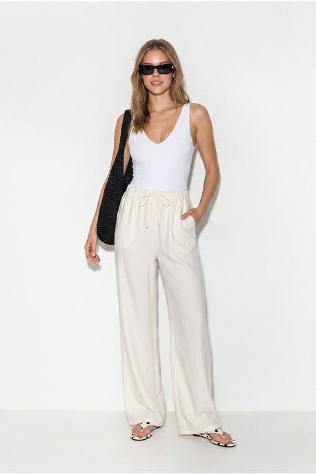 Women’s Wide-Leg Crepe Trousers - Image 1