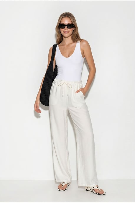 Women’s Wide-Leg Crepe Trousers - Image 2