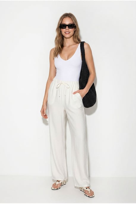 Women’s Wide-Leg Crepe Trousers - Image 4