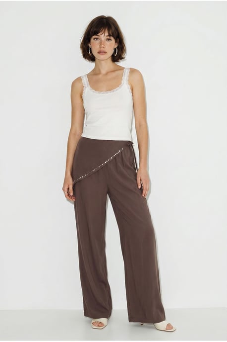 Wide Leg Pull-On Trousers - Image 2