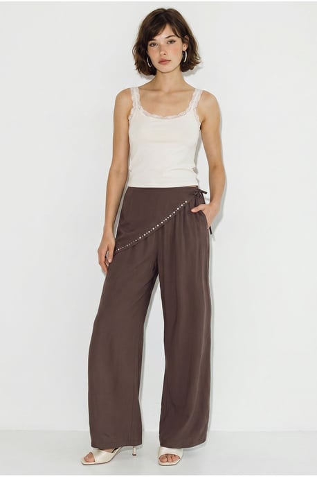 Wide Leg Pull-On Trousers - Image 3
