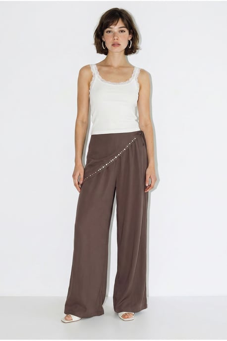 Wide Leg Pull-On Trousers - Image 4