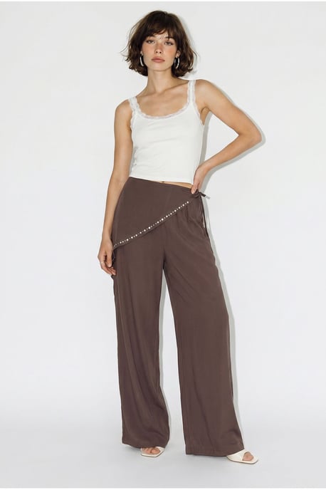 Wide Leg Pull-On Trousers - Image 5