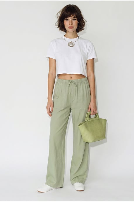 Wide-leg Cotton Trousers With Drawstring Waist - Image 2