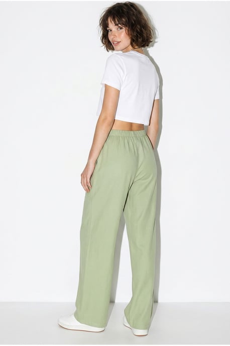 Wide-leg Cotton Trousers With Drawstring Waist - Image 5