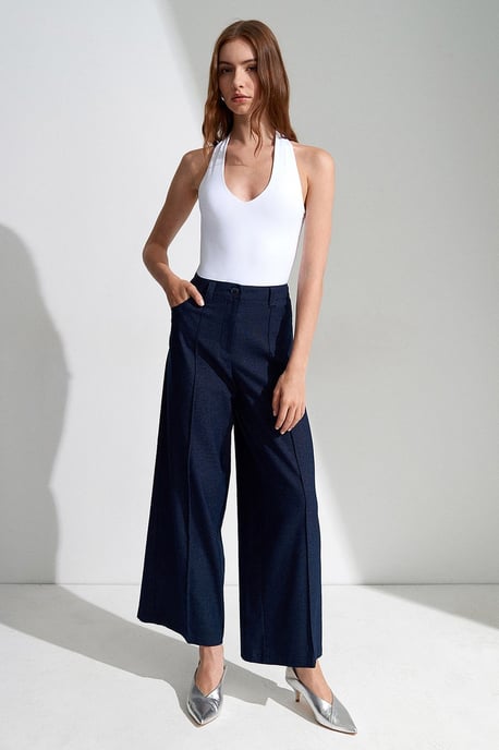 Hoge Taille Wijde Pantalon met Plissé - Image 4