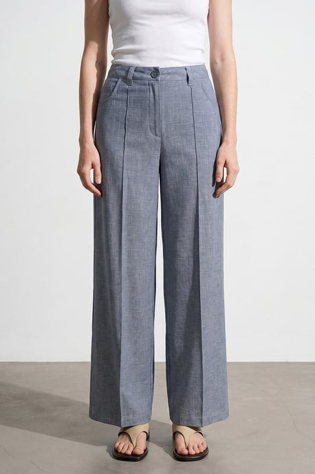 High-Waist Wide-Leg Pleated Trousers - Image 4