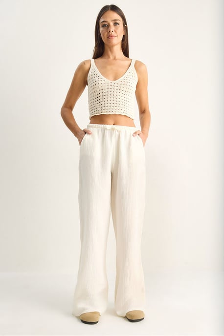 Wijdgesneden Katoenen Crepe Broek - Image 1