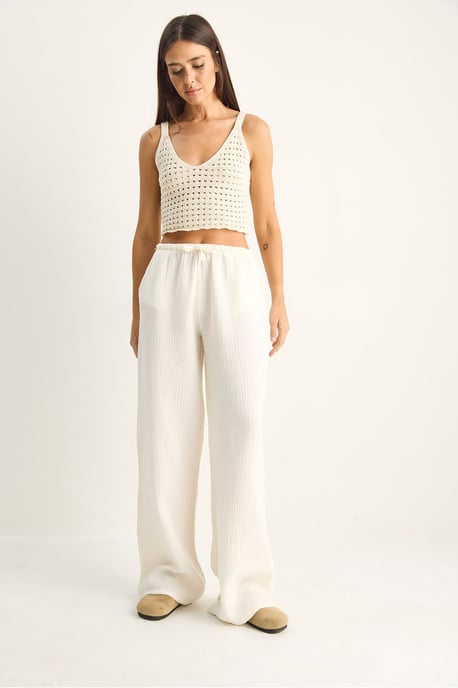 Wijdgesneden Katoenen Crepe Broek - Image 3
