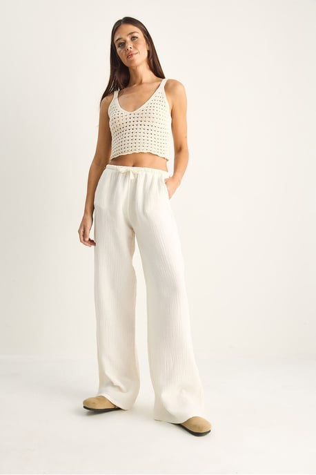 Wijdgesneden Katoenen Crepe Broek - Image 5