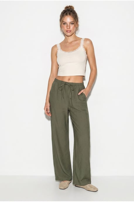 Women’s Wide-Leg Crepe Trousers - Image 2