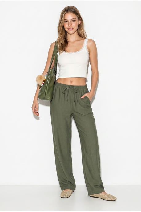 Women’s Wide-Leg Crepe Trousers - Image 3