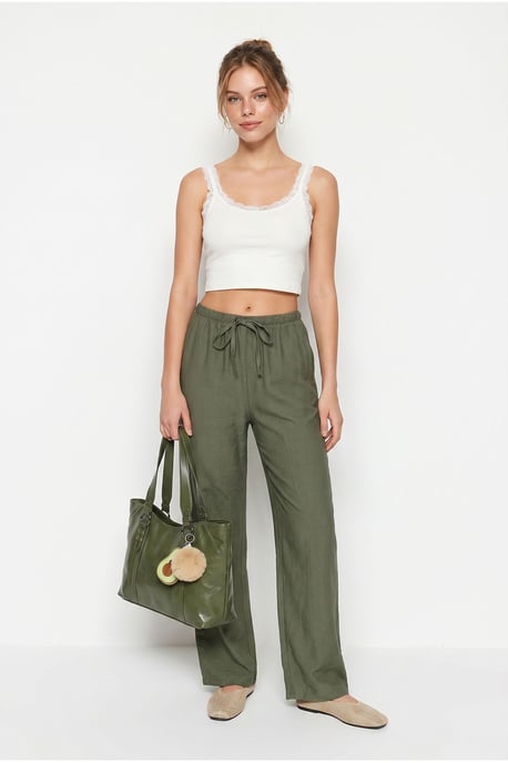 Women’s Wide-Leg Crepe Trousers - Image 4