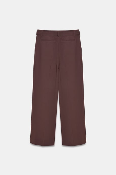 Brede-Pijpen Gecoate Trousers met Ceintuur - Image 6